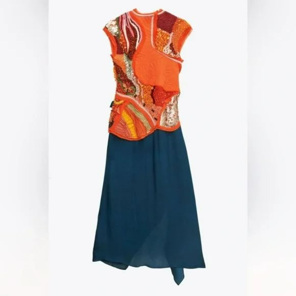 ZARA ATELIER PATCHWORK EMBROIDERED DRESS LIMITED EDITION - Picture 10 of 13